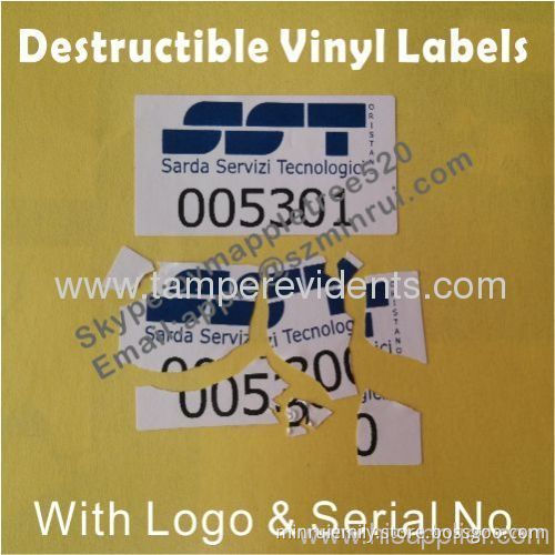 White Breakable Vinyl Paper Stickers,tamper Proof Eggshell Labels,custom Label Sticker Do Not Tamper 